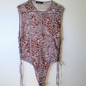 Sheer Leopard string body suit